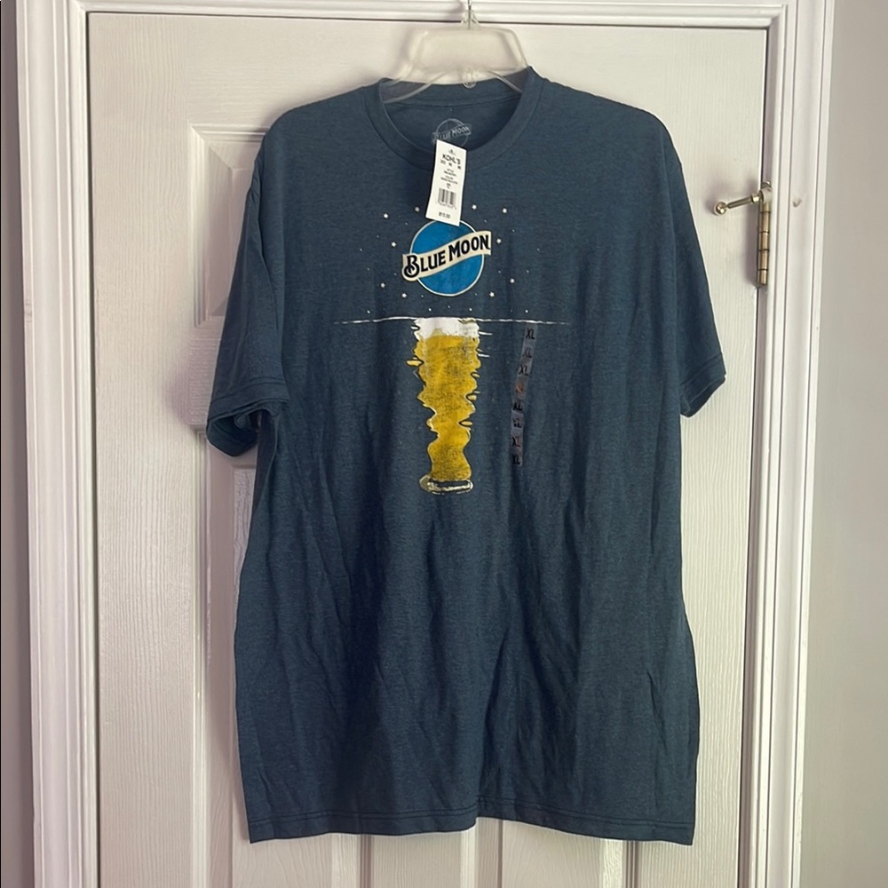 Graphic Men's Blue Moon T-Shirt - Blue Size XL
